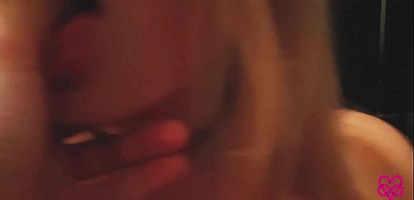  Took teen blonde to the bathroom and put a dick in her mouth and cum on tongue
